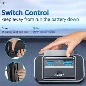 STF พอร์ต USB คู่ PD ชนิด C อะแดปเตอร์ซ็อกเก็ตที่ชาร์จในรถยนต์12V 24V แผงไฟ USB พร้อม swith สำหรับมอเตอร์ไซค์ทางทะเล