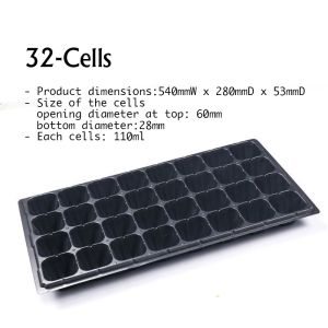 Seedling Tray Seed Germination 32/50/72/105/128/200 Well Reusable Plant Flowerpot with Drainage Holes