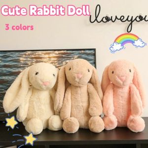 Cute Rabbit Doll with Long Ears Plush Bunny Stuffed Toy Babies Sleeping Companion Kids Gift