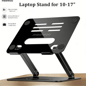 Meewoo Laptop Stand with Cooling Fan Adjustable Ergonomic Laptop Cooling Stand Portable Metal Laptop Riser Holder