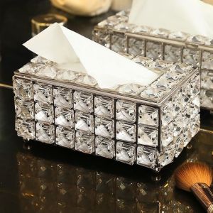 Crystal tissue box Europe style Luxury Paper Towel Crystal Storage Box Home Supplies