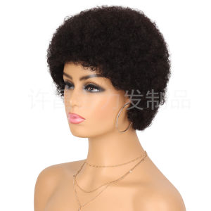 100% Human Hair Wig Afro Curly Wigs for Black Women Short Wig Hair Modern Style Full Machine Wig Fashion Type For Female