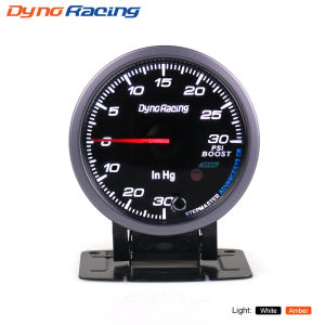 Dynoracing 60 มิลลิเมตรLED 30 ~ 30 Psi Boostใบหน้าสีดําT Urbo B Oostวัดสีเหลืองอําพัน/ขาววัดที่มีฟังก์ชั่นสูงสุดรถเมตร