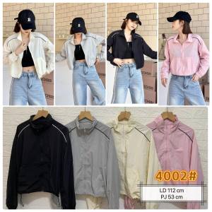 4002 Jaket PARASUT Import olahraga WATERPROOF WINDPROOF anti UV sun burn anti air premium jaket wanita sauna  jogging  lari  sepeda  despo  gym  fitnes  senam