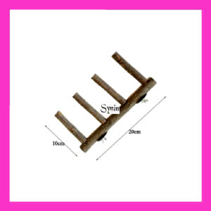 🇸🇬 Bird Ladder Perch Nature Wood Stand Parrot/Hamster Climbing Toys Nature Wood Chew Toy for Small Animal