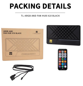 Thermalright ARGB and Fan HUB x10 X12 IR Black Hub Controller 3Pin PC ARGB Controller and 4Pin PWM FanSATA Power Cord Direct Input(12V 4pin RGB is Not Supported)