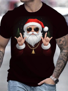 Summer Mens T-Shirts Chriatmas Clothes Round Neck Tops Harajuku Graphic Tee Short Sleeve Tops 3D Printing T-Shirt Mens Clothes