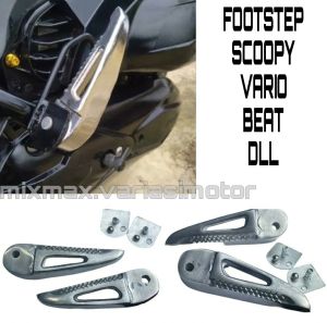 FOOT STEP INJAKAN BELAKANG MOTOR SCOOPY BEAT VARIO STEP BELAKANG KAKI SET KIRI KANAN WARNA CHROME