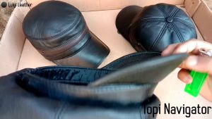 TOPI OKTAGONAL FULL KULIT/TOPI NAVIGATOR TERBARU/TOPI SENIMAN PELUKIS KULIT DOMBA TERBARU [COD]