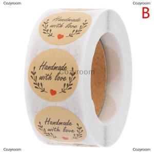 [COD] Cozyroom สติกเกอร์ขอบคุณ500ชิ้นป้ายสติกเกอร์กระดาษทรงกลมสำหรับตกแต่ง