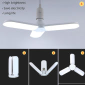 Buy 1 Get 1: 45W Foldable LED Light Bulbs & E27 Mini Fan Blade Bulbs