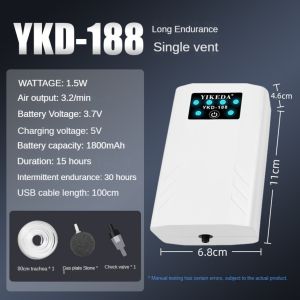 Fish Tank Oxygen Pump Rechargeable Outdoor Household Vehicle Fishing Dual-purpose USB Portable Lithium Battery Small Silent Air Pump