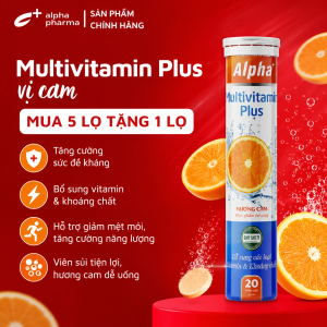 Viên Sủi Vitamin Vị Cam - Multivitamin Plus 1 tuýp 20 viên 4g bổ sung Vitamin và khoáng chất