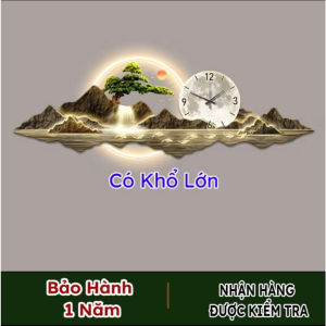 Tranh Treo Tường Kèm Đồng Hồ Có LED Tiểu Cảnh Cao Cấp – Trang Trí Phòng Khách Hiện Đại Sang Trọng