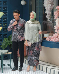 [BISA COD/BAYAR DITEMPAT] Set kebaya modern/couple batik/baju lamaran hits/kebaya brokat wisuda/kebaya kondangan/kemeja batik high quality tanisha
