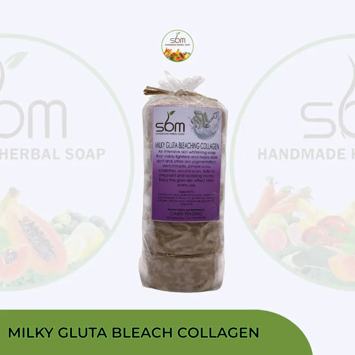 Milky Gluta Bleach Collagen Soap 5pc Handmade Herbal Oval Soap 100% Safe and Effective