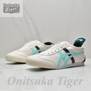 Original Tiger Shoes Classic Beige/mint Green Mens and Womens Canvas Non-slip Lazy Shoes Comfortable Breathable Casual Sports Shoes 1182A087-702