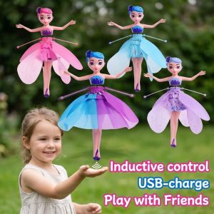 Inductive Hover Flying Fairy Doll Tough Play Light USB Rechargeable Floating Sensor RC Helicopter