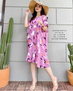 OBRAL MURAH Baju Santai Daster Ruffle Pendek
