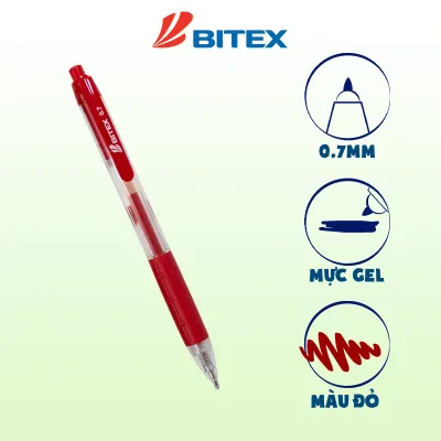Bút gel Bitex mực xanh đỏ đen G03 (1 cây)