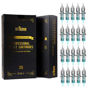 STIGMA 20Pcs/Box #10(0.30MM)#12(0.35MM) Tattoo Cartridge Disposable Silicone Sterilized Cartridge Professional Body Painting Accessories for Permanent Makeup Supplies RL/RS/RM/M1