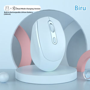 Mouse Wireless Bluetooth/nirkabel mode ganda Pink/Putih/Hijau/Hitam/Kuning/Biru