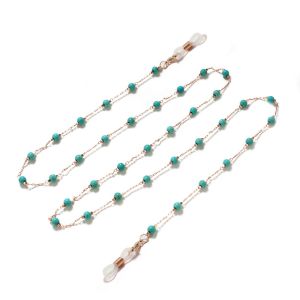 RITAL Turquoise Beads Glasses Chain Anti-Lost Beaded Eyeglass Holder Necklace Eyewear Accessories Hanging Neck Eyeglass Chain Holder Outdoor Use