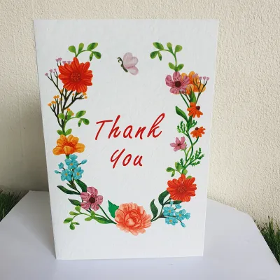 การ์ดอวยพรThank you ขนาด4x6นิ้วพร้อมซอง