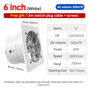 4/6/7/8/10/12 inch Exhaust fan Powerful fan exhaust fan household window type oil fume exhaust fan exhaust fan for kitchen exhaust fan for room Ventilation fan Window Exhaust fan