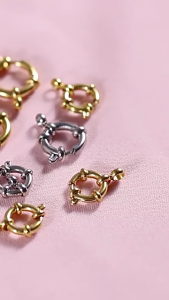 Thiết lập của 10 vòng Vòng cổ thép không gỉ Clasp phong cách và dễ dàng để sử dụng Fastener cho dây chuyền và vòng đeo tay