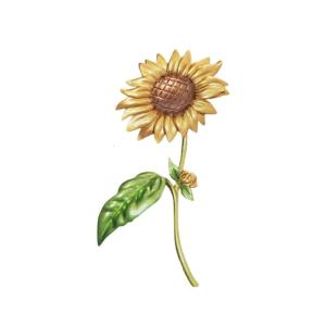 น้ำหนักเบาสีทองโทนเข็มดอกทานตะวันทนต่อการแพ้สำหรับผิวแพ้ง่ายผ้าเช็ดหน้าสบาย