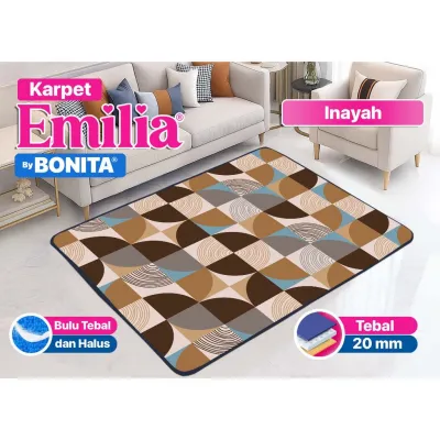Karpet Emilia Bonita 140x190 & 190x220 – Tebal 20mm | Busa Empuk 3D | Anti Slip | Varian Motif