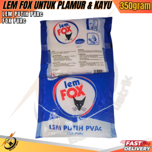 LEM FOX LEM KAYU 1BUNGKUS UKURAN NETTO 350G/LEM PUTIH OVAC FOX PVA/LEM UNTUK KAYU DAN PLAMUR LEM FOX