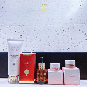Combo 3 ( KEM ĐÊM CAVIAR 10g + KEM NGÀY BAKUCHIOL 10g + SERUM 30ml ) tặng kèm sữa rửa mặt