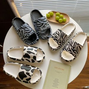 [READY STOCK 🇲🇾] Womens 2022 Cow/ Zebra New Design Thick and Soft Bottom Black/ White Flip-Flop Casual Outdoor Summer Slipper Sandal Kasut Sliper Perempuan (Size Euro36-41)