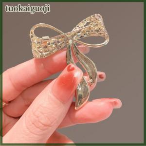 tuokaiguoji เข็มกลัดพลอยเทียมรูปโบว์แบบเรียบง่ายสำหรับผู้หญิงเหมาะสำหรับเป็นของขวัญเครื่องประดับเสื้อยกทรงป้องกันแสง
