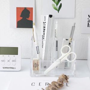 [HCM] Ống đựng bút trong suốt để bàn kệ đựng bút tiện dụng đa năng cho học sinh-Hesede