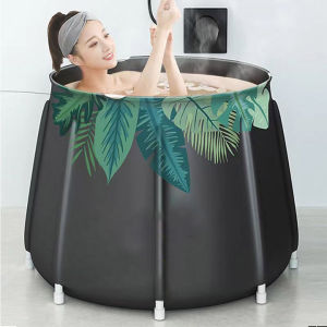 Bồn tắm thông minh xếp gọn giữ nhiệt loại lớn 4 chân 70x70cm dùng cho người lớn (Mẫu ngẫu nhiên)