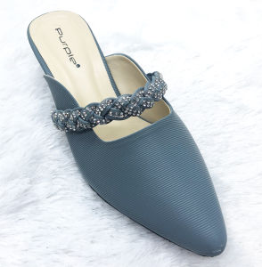 Sendal Wanita Heels Kaca 5 cm Model Kepang Kekinian 2021