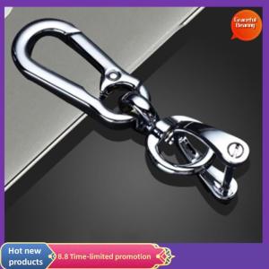 Graceful Car Keychain Classic Men Stainless Steel Keychain Waist Belt Clip Anti-lost Buckle Hanging Fashion Key Ring Car Decoration