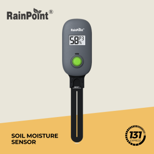 RainPoint Soil Moisture Sensor Accurate IP54 Waterproof Battery Operated Button Control For Garden & Outdoor