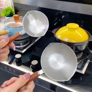 Masely 150/300ml Stainless Steel Mini Oil Splash Pot Milk Pot Seasoning Small Pot Kitchen Cooking Supplies