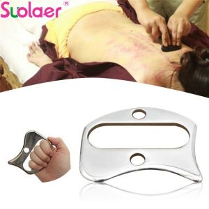 Suolaer Massager Tool Guasha Chiropractor 100% Stainless Steel Myofascial Release Scraping Board Muscles tool