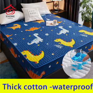 XHOME【Voucher】100% Waterproof canadian cotton Thicken Quilted Fitted Bed Sheet bed cover Mattress Cover Mattress Protector Elastic Bedsheet Set Single double queen king Thick Soft foam cover diaper pad fully garterized