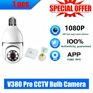 CCTV Camera Connect Cellphone 360° Rotate Light Bulb Camera with Voice and Speaker Outdoor CCTV Camera no need Internet CCTV Camera 1080P BUY 1 TAKE 1 IP Security Cameras
