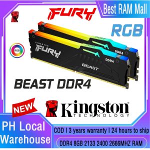 【Free shipping】Kingston Raging Beast RGB DDR4 RAM 8GB 16GB 2666/3200Mhz CL16 1.2V 288PIN Dimm Desktop Gaming Memory