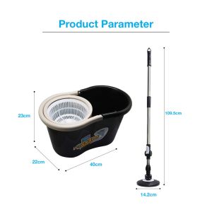 Home Gallery Tornado Mop SMALL and Spin Dry Bucket Set (Brown) with 1 Microfiber Mop Head (ZT11S)