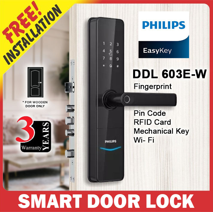 PHILIPS Easykey DDL603E W Smart Wi-Fi Security Lever Door Lock 603 E ...
