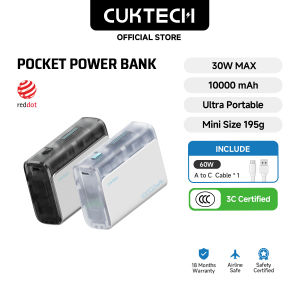 【ccc certified】CUKTECH Mini Power Bank | 10000mAh 30W Max Fast Charging Portable Charger for iPhone 16/15/14 Samsung Android iPad & More – Compact & Lightweight with USB-C Output – Ideal for Travel Daily Use & On-the-Go Charging