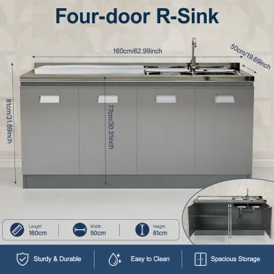 Cabinet Sink Gas Stove Storage Composable Stainless Steel Kitchen Storage Cabinet Sets Kabinet Dapur 橱柜